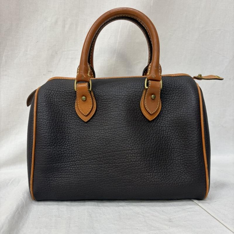 ドゥニーアンドバーク DOONEY&BOURKE ハンドバッグ ハンドバッグ 革製 ミニボストンバッグ レザーバッグ ダークブラウン×ブラウン 無地 茶 / ブラウン / brown レディース USED 古着 中古 50162525