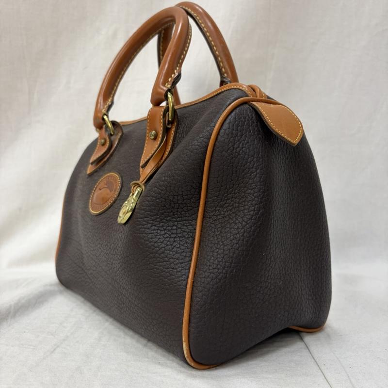 ドゥニーアンドバーク DOONEY&BOURKE ハンドバッグ ハンドバッグ 革製 ミニボストンバッグ レザーバッグ ダークブラウン×ブラウン 無地 茶 / ブラウン / brown レディース USED 古着 中古 50162525