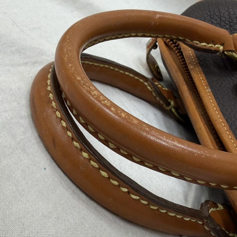 ドゥニーアンドバーク DOONEY&BOURKE ハンドバッグ ハンドバッグ 革製 ミニボストンバッグ レザーバッグ ダークブラウン×ブラウン 無地 茶 / ブラウン / brown レディース USED 古着 中古 50162525