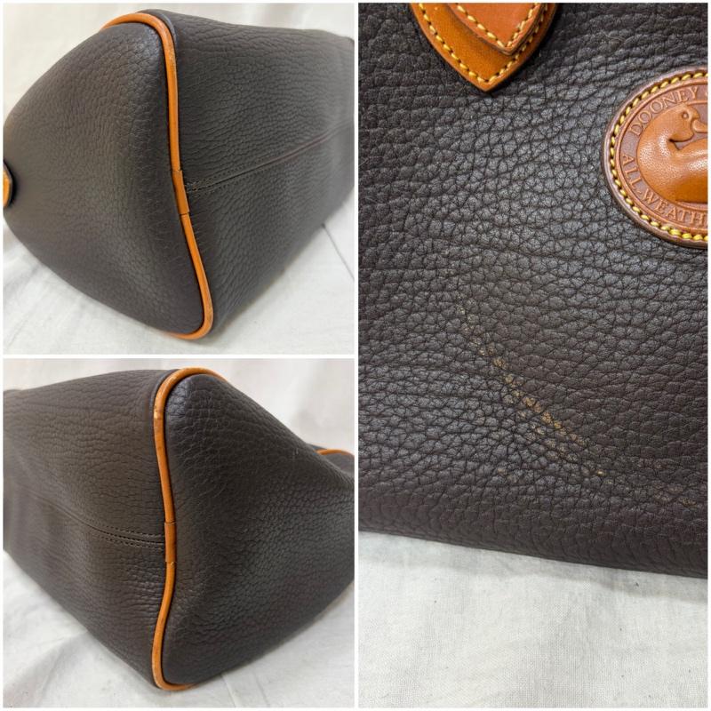 ドゥニーアンドバーク DOONEY&BOURKE ハンドバッグ ハンドバッグ 革製 ミニボストンバッグ レザーバッグ ダークブラウン×ブラウン 無地 茶 / ブラウン / brown レディース USED 古着 中古 50162525