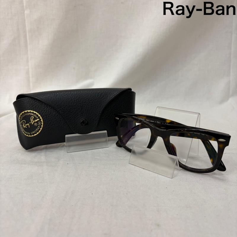 レイバン Ray-Ban めがね・サングラス めがね RB2140-F ウェイファーラー WAYFARER トータス(べっ甲柄)×クリアレンズ ケース付き 度入り(度数不明) - 茶 / ブラウン / brown メンズ USED 古着 中古 50162526