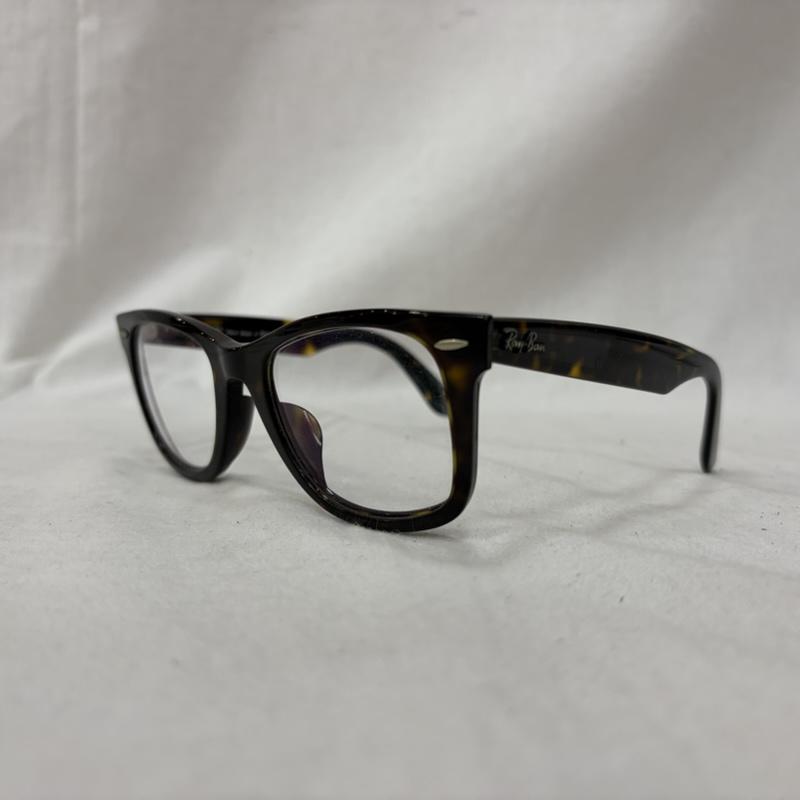 レイバン Ray-Ban めがね・サングラス めがね RB2140-F ウェイファーラー WAYFARER トータス(べっ甲柄)×クリアレンズ ケース付き 度入り(度数不明) - 茶 / ブラウン / brown メンズ USED 古着 中古 50162526