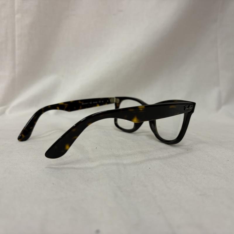 レイバン Ray-Ban めがね・サングラス めがね RB2140-F ウェイファーラー WAYFARER トータス(べっ甲柄)×クリアレンズ ケース付き 度入り(度数不明) - 茶 / ブラウン / brown メンズ USED 古着 中古 50162526