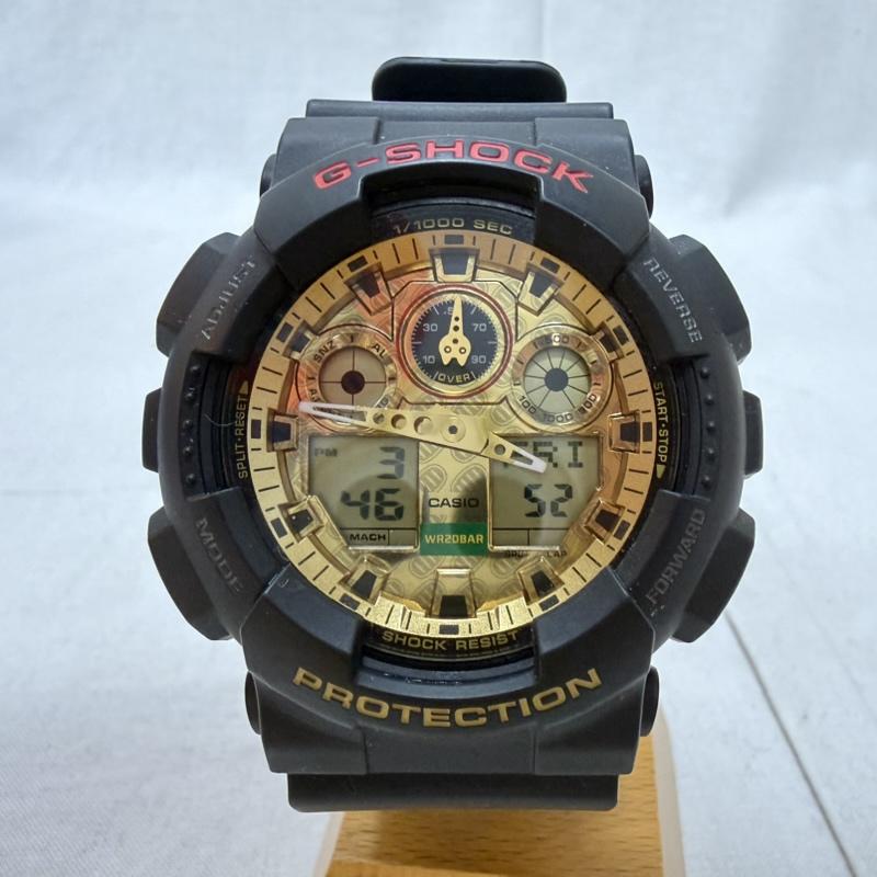 ジーショック G-SHOCK 腕時計 デジタル GA-100TMN-1AJR MANEKINEKO BLACK EYE PATCH Black×Gold 箱付き FREE 黒 / ブラック / black メンズ USED 古着 中古 50162529