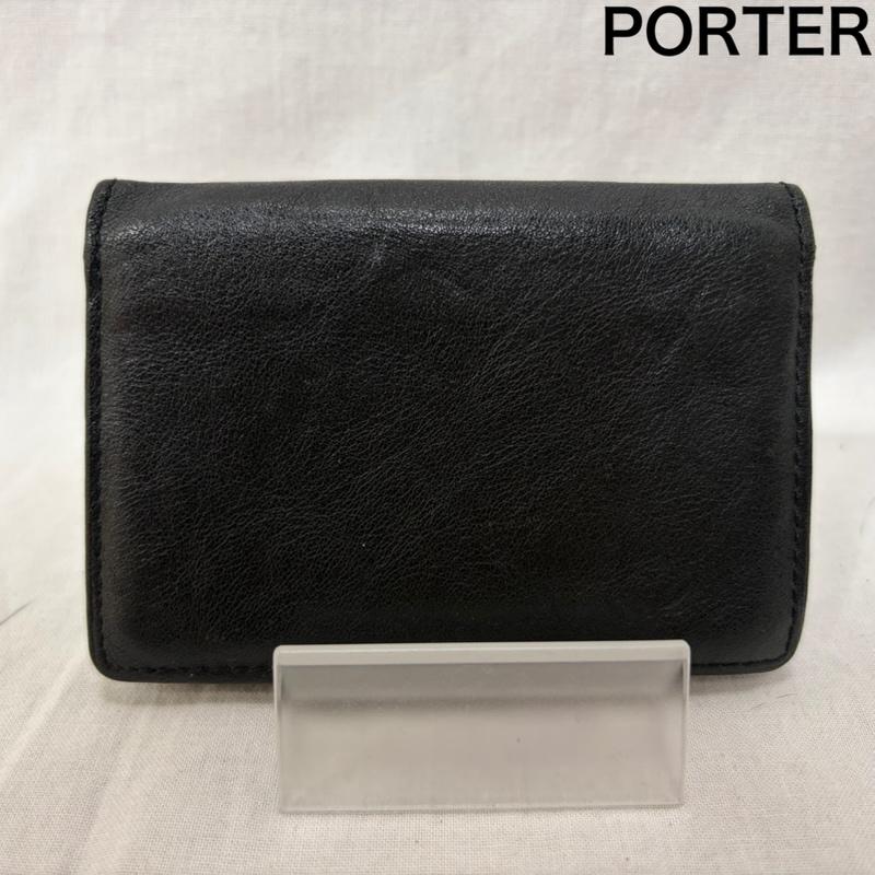 ポーター PORTER ファッション小物 ファッション小物 カードケース 名刺入れ 革製 レザー 無地 黒 / ブラック / black メンズ USED 古着 中古 50162530