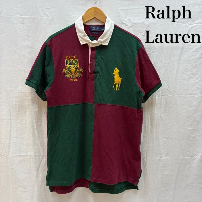 ポロラルフローレン POLO RALPH LAUREN ポロシャツ 半袖 ビッグポニー 刺繍 パネル 切替 ポロシャツ M メンズ USED 古着 中古 50162535