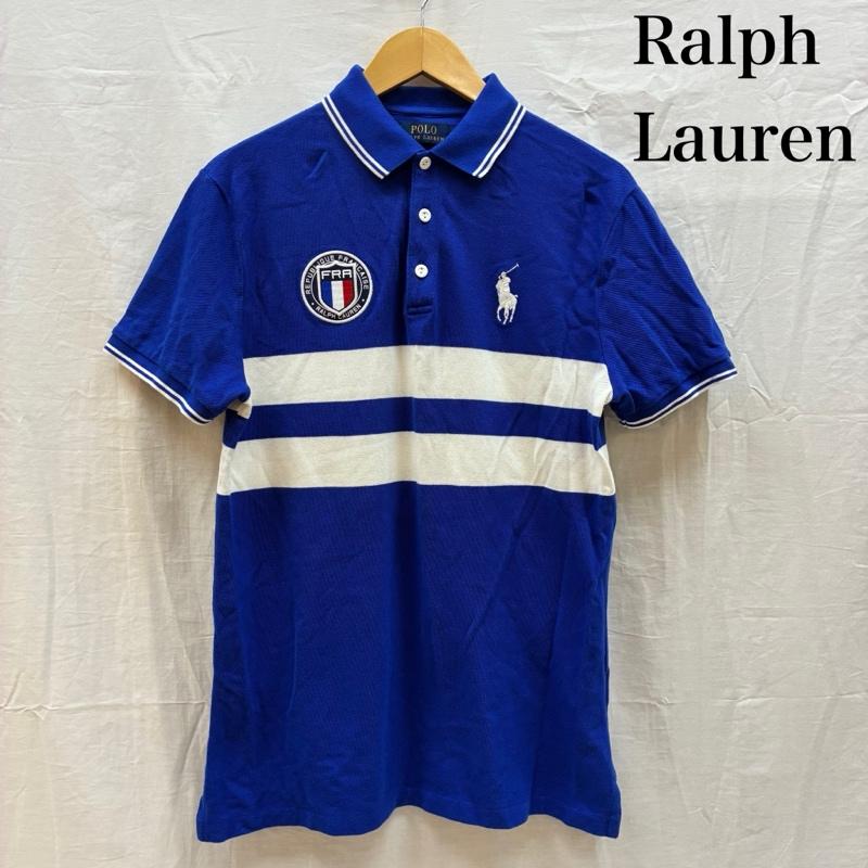 ポロラルフローレン POLO RALPH LAUREN ポロシャツ 半袖 ポニー 刺繍 ボーダー フランス ポロシャツ M メンズ USED 古着 中古 50162536