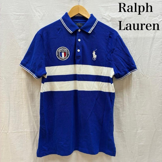 ポロラルフローレン POLO RALPH LAUREN ポロシャツ 半袖 ポニー 刺繍 ボーダー フランス ポロシャツ M メンズ USED 古着 中古 50162536