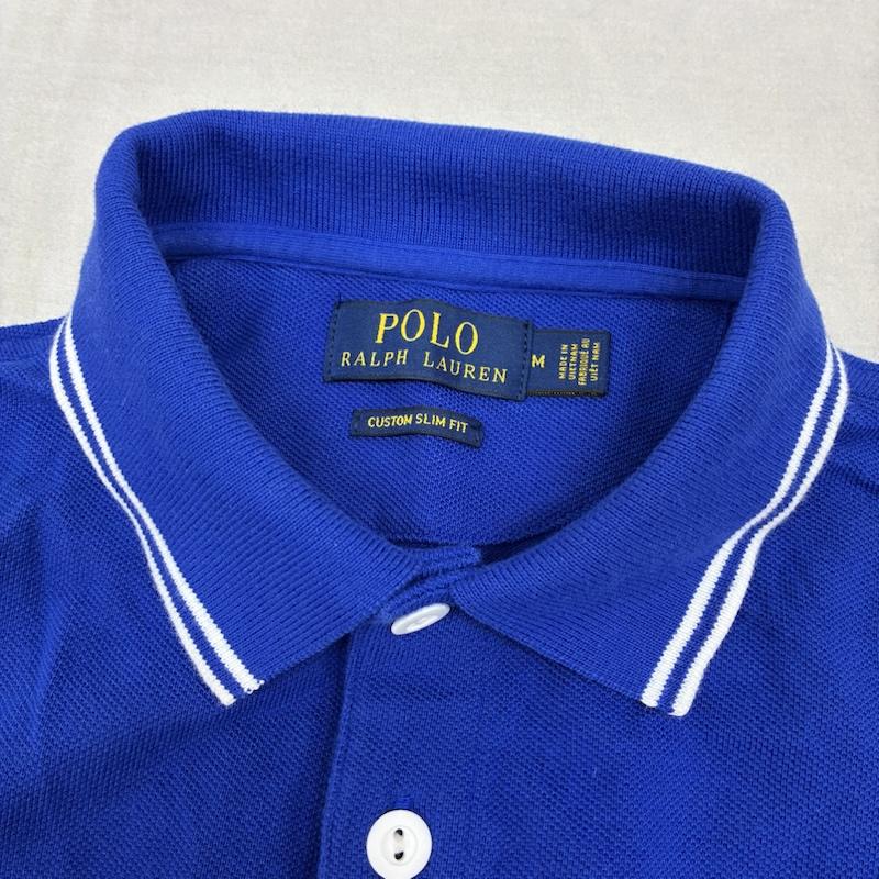 ポロラルフローレン POLO RALPH LAUREN ポロシャツ 半袖 ポニー 刺繍 ボーダー フランス ポロシャツ M メンズ USED 古着 中古 50162536