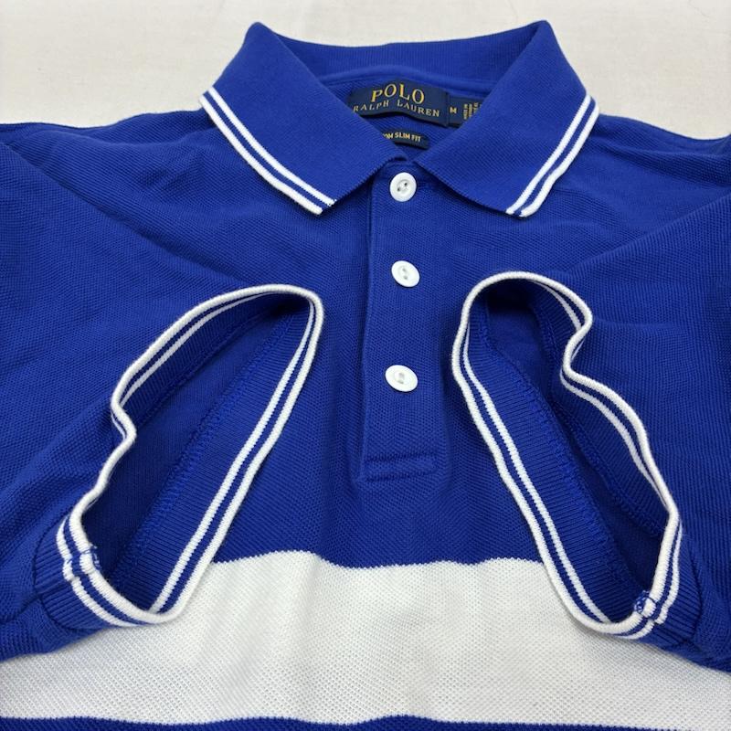 ポロラルフローレン POLO RALPH LAUREN ポロシャツ 半袖 ポニー 刺繍 ボーダー フランス ポロシャツ M メンズ USED 古着 中古 50162536