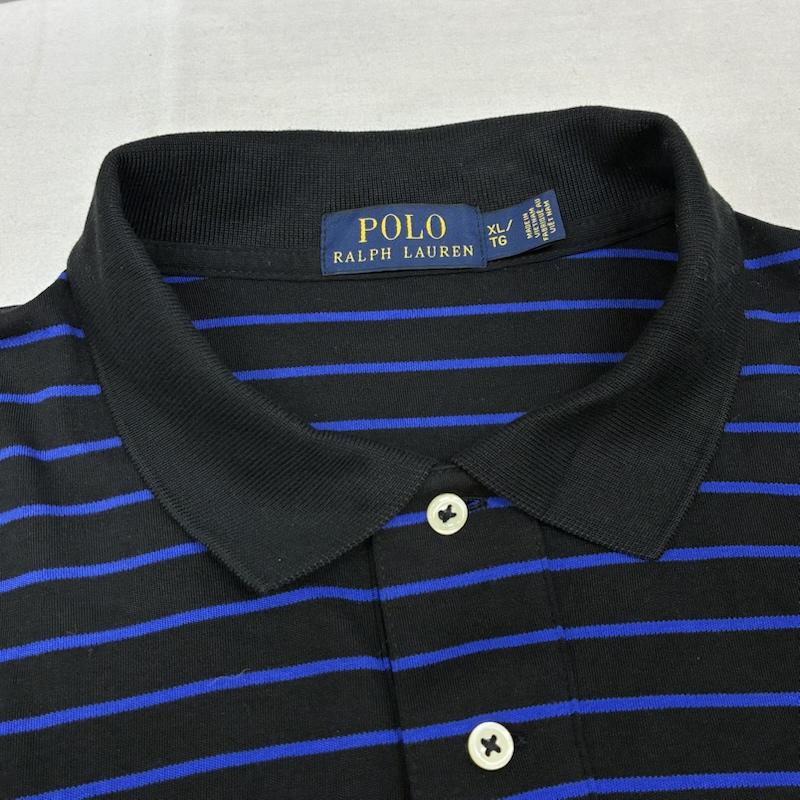 ポロラルフローレン POLO RALPH LAUREN ポロシャツ 長袖 ポニー 刺繍 ボーダー ロングスリーブ ポロシャツ XL メンズ USED 古着 中古 50162541