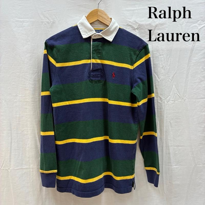 ポロラルフローレン POLO RALPH LAUREN ポロシャツ 長袖 ポニー 刺繍 マルチボーダー ロングスリーブ ポロシャツ XS メンズ USED 古着 中古 50162544