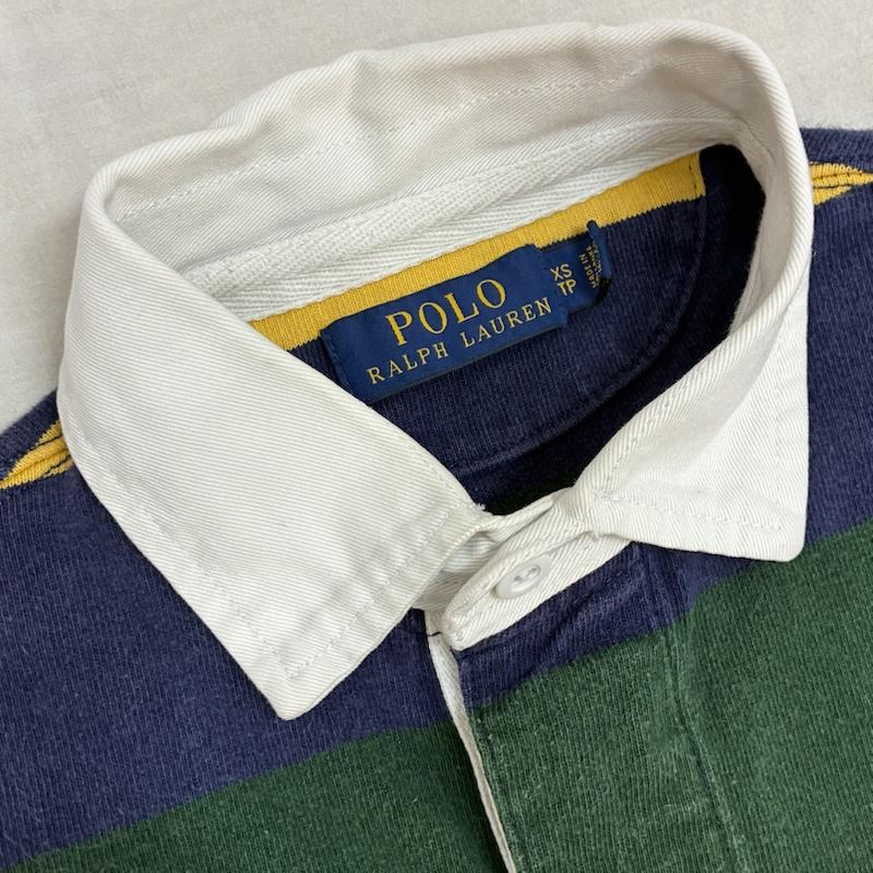 ポロラルフローレン POLO RALPH LAUREN ポロシャツ 長袖 ポニー 刺繍 マルチボーダー ロングスリーブ ポロシャツ XS メンズ USED 古着 中古 50162544