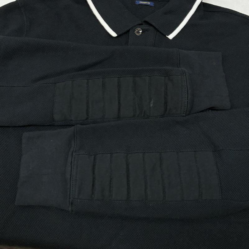 ポロラルフローレン POLO RALPH LAUREN ポロシャツ 長袖 ポニー 刺繍 ナンバリング レザー ワッペン ロングスリーブ ポロシャツ XL メンズ USED 古着 中古 50162547