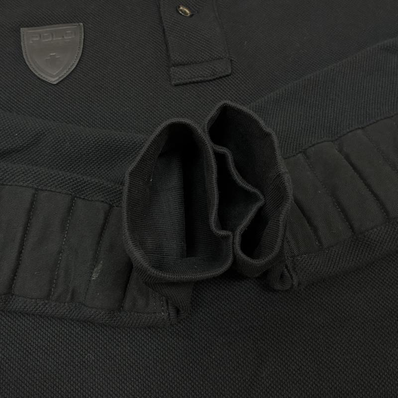 ポロラルフローレン POLO RALPH LAUREN ポロシャツ 長袖 ポニー 刺繍 ナンバリング レザー ワッペン ロングスリーブ ポロシャツ XL メンズ USED 古着 中古 50162547
