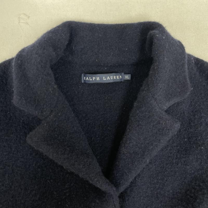 ラルフローレン RALPHLAUREN ジャケット、上着 ジャケット、ブレザー ショート丈 ウール テーラード ジャケット ニット ブレザー XL 紺 / ネイビー / navy レディース USED 古着 中古 50162548