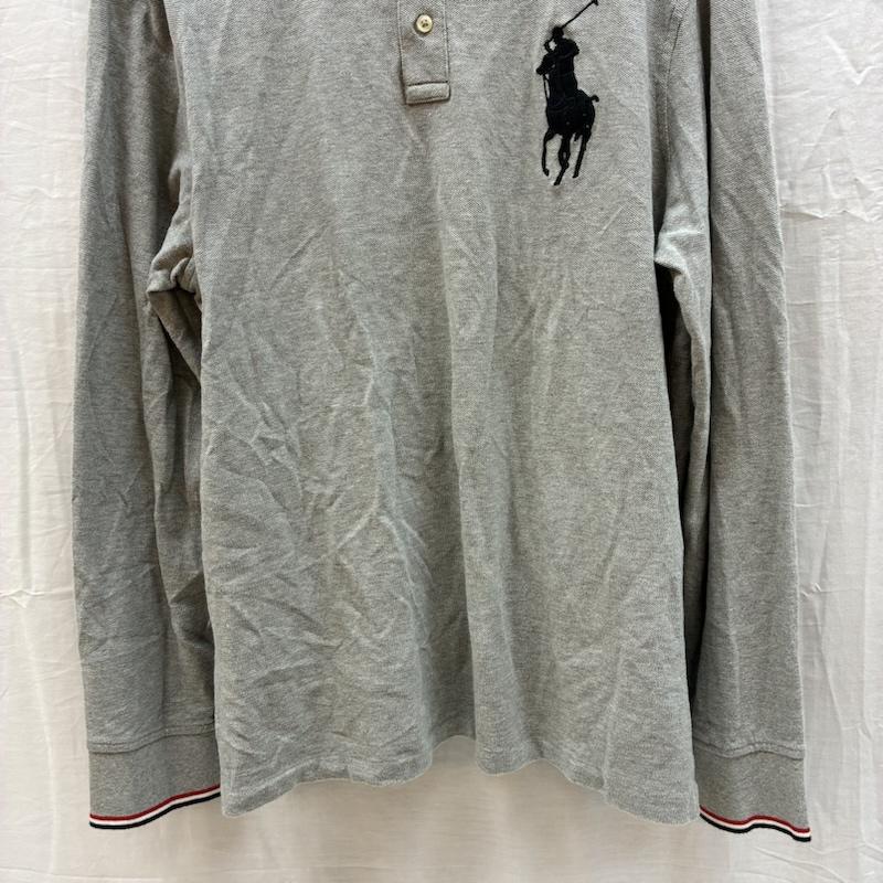 ポロラルフローレン POLO RALPH LAUREN ポロシャツ 長袖 ビッグポニー 刺繍 リブライン ロングスリーブ ポロシャツ L メンズ USED 古着 中古 50162550