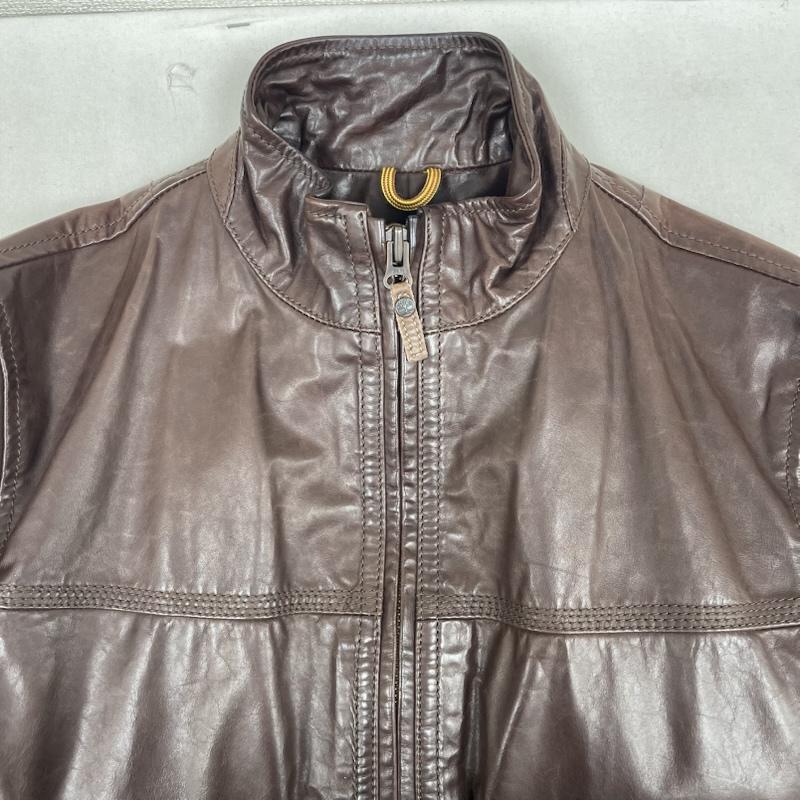 ティンバーランド Timberland ジャケット、上着 レザージャケット SILVER RATED TANNERY 牛革製 裏地チェック レザー ジャケット M ダークブラウン / ダークブラウン / メンズ USED 古着 中古 50162551