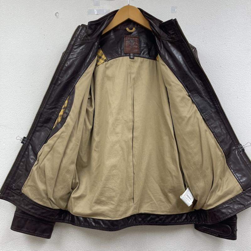 ティンバーランド Timberland ジャケット、上着 レザージャケット SILVER RATED TANNERY 牛革製 裏地チェック レザー ジャケット M ダークブラウン / ダークブラウン / メンズ USED 古着 中古 50162551
