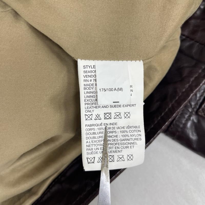 ティンバーランド Timberland ジャケット、上着 レザージャケット SILVER RATED TANNERY 牛革製 裏地チェック レザー ジャケット M ダークブラウン / ダークブラウン / メンズ USED 古着 中古 50162551