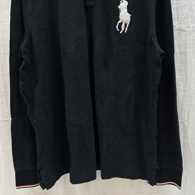 ポロラルフローレン POLO RALPH LAUREN ポロシャツ 長袖 ビッグポニー 刺繍 リブライン ロングスリーブ ポロシャツ XXL メンズ USED 古着 中古 50162553