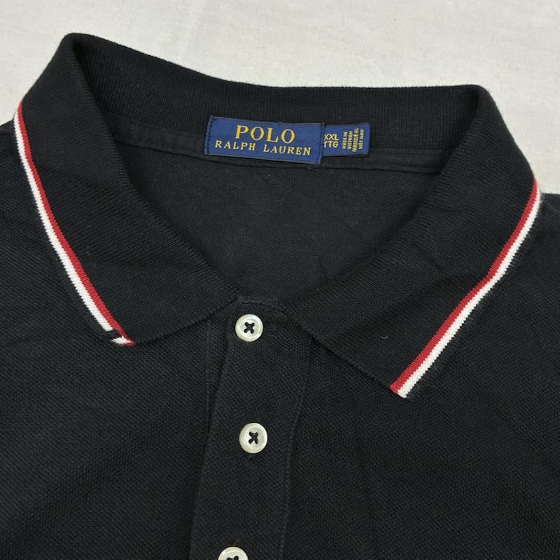 ポロラルフローレン POLO RALPH LAUREN ポロシャツ 長袖 ビッグポニー 刺繍 リブライン ロングスリーブ ポロシャツ XXL メンズ USED 古着 中古 50162553