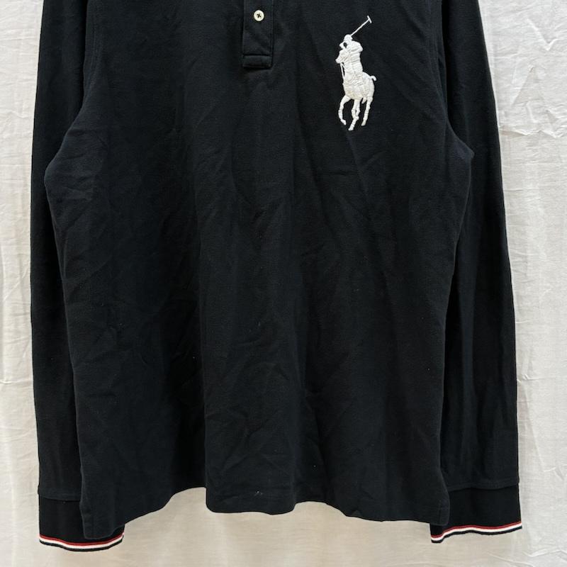 ポロラルフローレン POLO RALPH LAUREN ポロシャツ 長袖 ビッグポニー 刺繍 リブライン ロングスリーブ ポロシャツ L メンズ USED 古着 中古 50162554