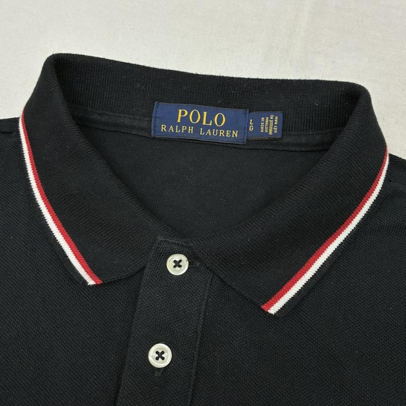 ポロラルフローレン POLO RALPH LAUREN ポロシャツ 長袖 ビッグポニー 刺繍 リブライン ロングスリーブ ポロシャツ L メンズ USED 古着 中古 50162554