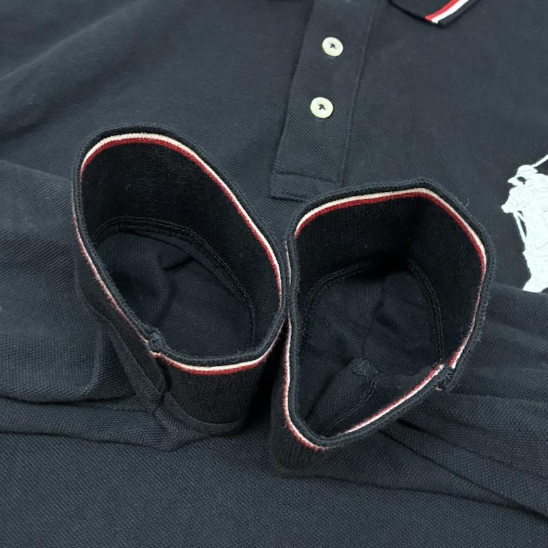 ポロラルフローレン POLO RALPH LAUREN ポロシャツ 長袖 ビッグポニー 刺繍 リブライン ロングスリーブ ポロシャツ L メンズ USED 古着 中古 50162554