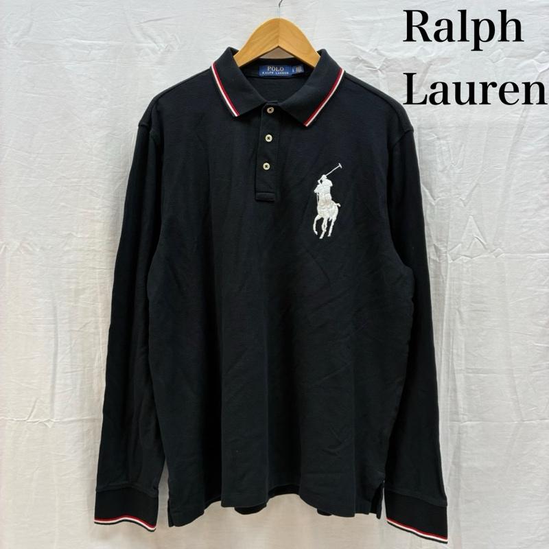 ポロラルフローレン POLO RALPH LAUREN ポロシャツ 長袖 ビッグポニー 刺繍 リブライン ロングスリーブ ポロシャツ L メンズ USED 古着 中古 50162557