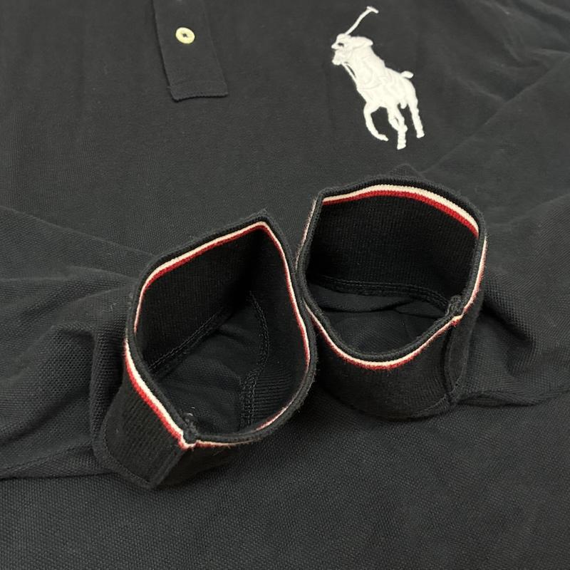 ポロラルフローレン POLO RALPH LAUREN ポロシャツ 長袖 ビッグポニー 刺繍 リブライン ロングスリーブ ポロシャツ L メンズ USED 古着 中古 50162557