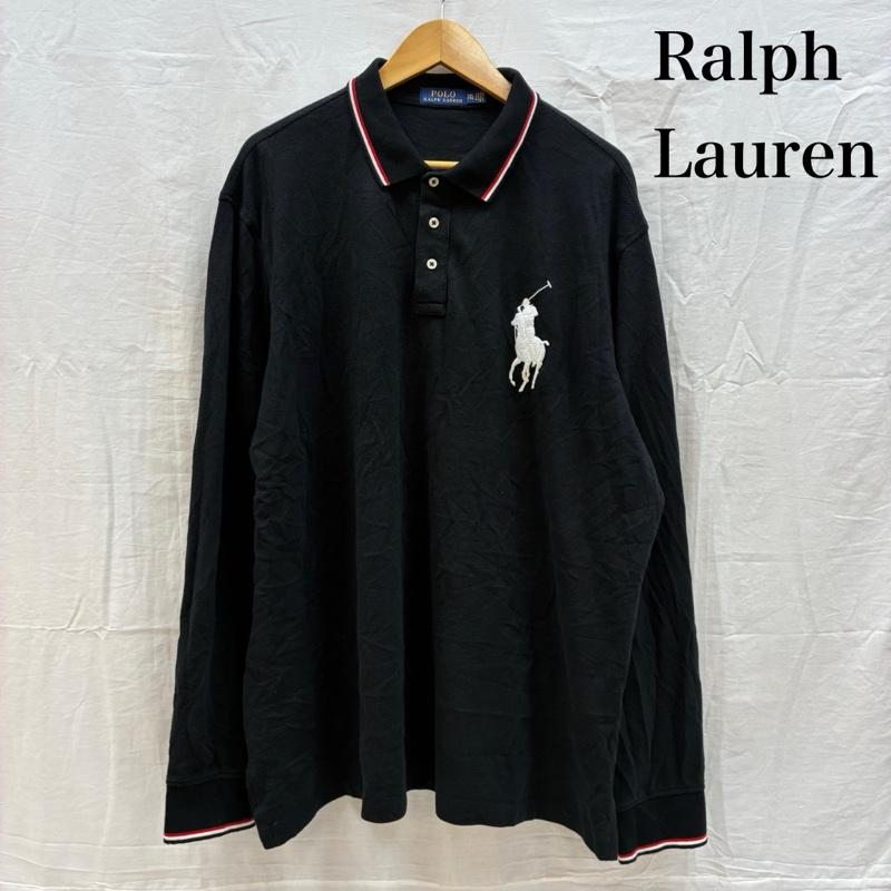 ポロラルフローレン POLO RALPH LAUREN ポロシャツ 長袖 ビッグポニー 刺繍 リブライン ロングスリーブ ポロシャツ XXL メンズ USED 古着 中古 50162560