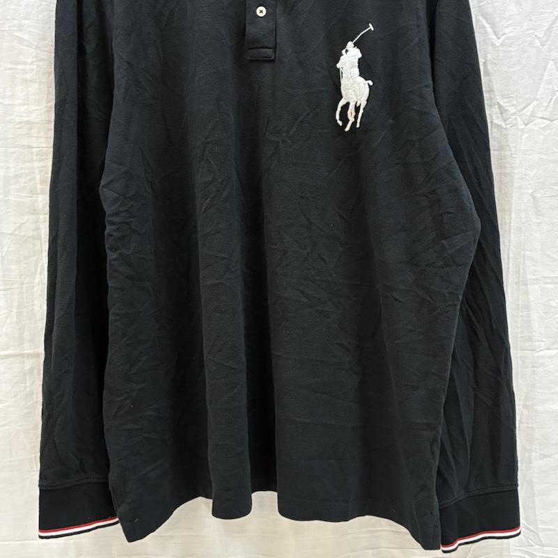 ポロラルフローレン POLO RALPH LAUREN ポロシャツ 長袖 ビッグポニー 刺繍 リブライン ロングスリーブ ポロシャツ XXL メンズ USED 古着 中古 50162560