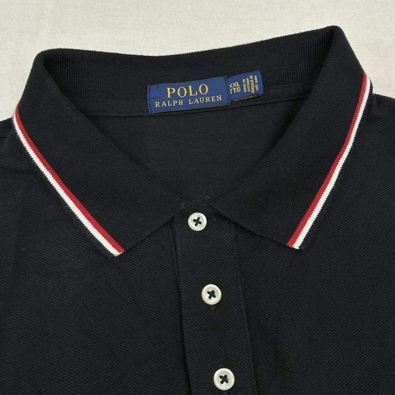 ポロラルフローレン POLO RALPH LAUREN ポロシャツ 長袖 ビッグポニー 刺繍 リブライン ロングスリーブ ポロシャツ XXL メンズ USED 古着 中古 50162560
