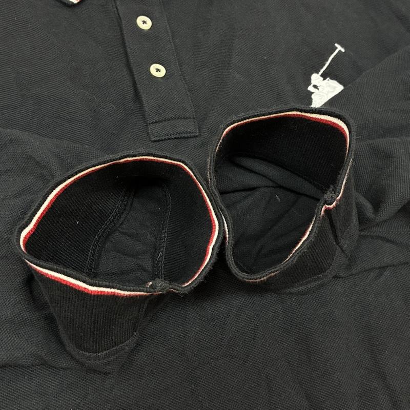 ポロラルフローレン POLO RALPH LAUREN ポロシャツ 長袖 ビッグポニー 刺繍 リブライン ロングスリーブ ポロシャツ XXL メンズ USED 古着 中古 50162560