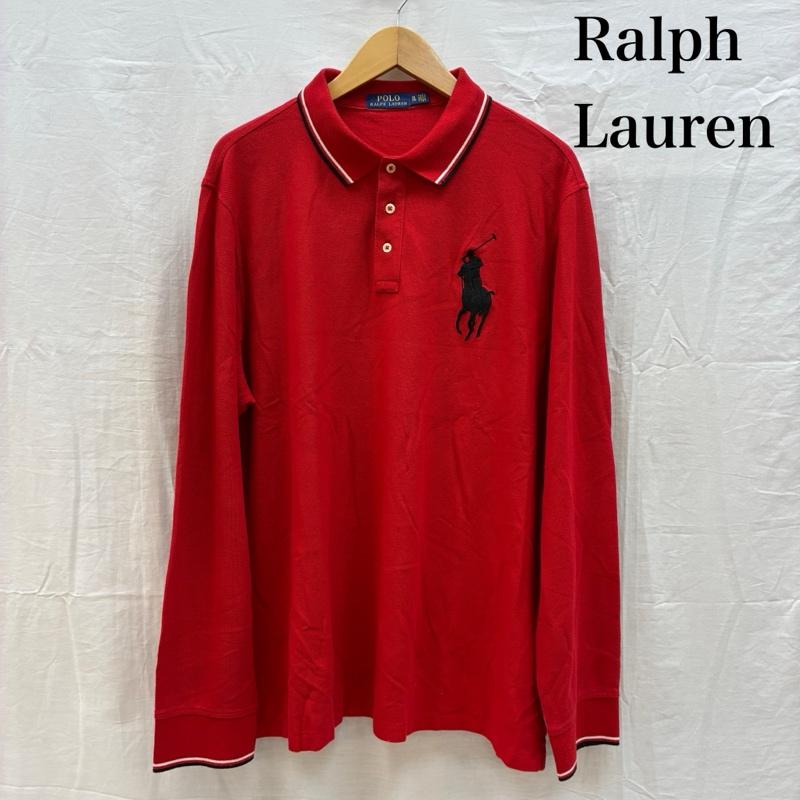 ポロラルフローレン POLO RALPH LAUREN ポロシャツ 長袖 ビッグポニー 刺繍 リブライン ロングスリーブ ポロシャツ XL メンズ USED 古着 中古 50162563