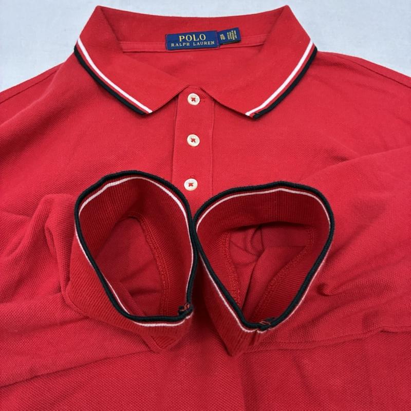 ポロラルフローレン POLO RALPH LAUREN ポロシャツ 長袖 ビッグポニー 刺繍 リブライン ロングスリーブ ポロシャツ XL メンズ USED 古着 中古 50162563
