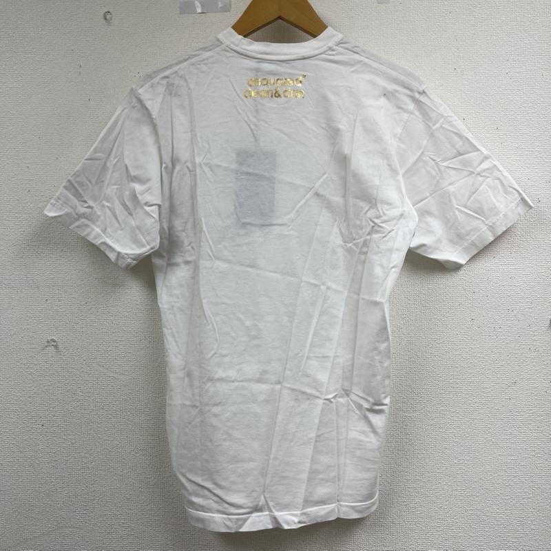 ディースクエアード2 DSQUARED2 Tシャツ 半袖 イタリア製 CANADA2 ゴールド メープル リーフ プリント Tシャツ S 白 / ホワイト / white メンズ USED 古着 中古 50162568