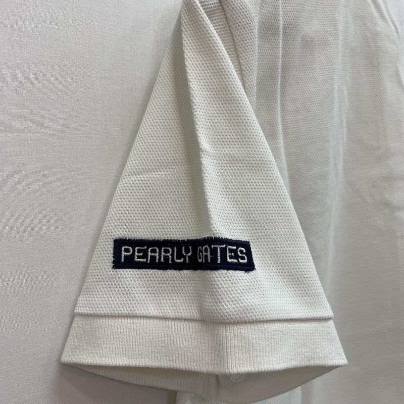 パーリーゲイツ PEARLY GATES ポロシャツ 半袖 PG ロゴ ワッペン ゴルフ 半袖 ポロシャツ 4 無地 X ロゴ、文字 白 / ホワイト / white メンズ USED 古着 中古 50162570