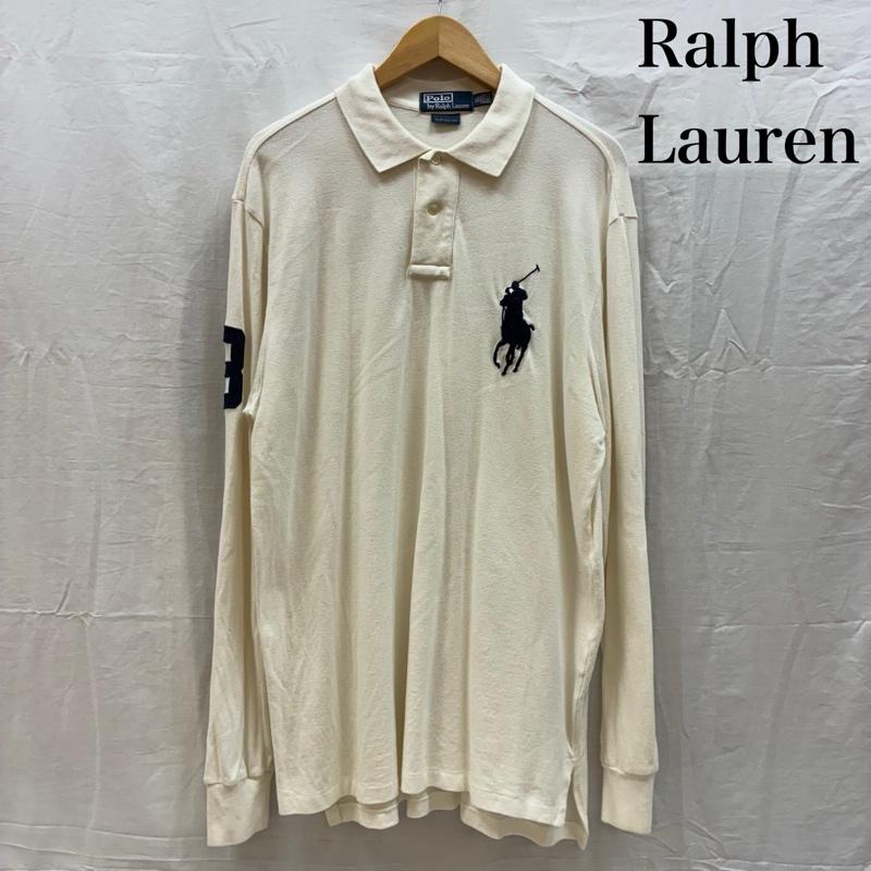 ポロバイラルフローレン Polo by RALPH LAUREN ポロシャツ 長袖 ビッグポニー ナンバリング 刺繍 ロングスリーブ ポロシャツ XL メンズ USED 古着 中古 50162571