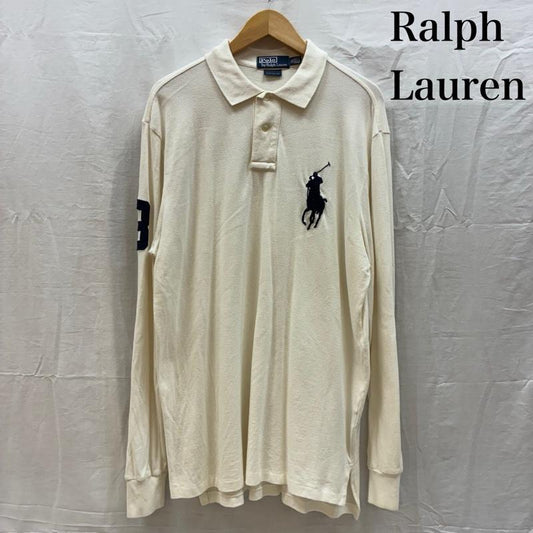 ポロバイラルフローレン Polo by RALPH LAUREN ポロシャツ 長袖 ビッグポニー ナンバリング 刺繍 ロングスリーブ ポロシャツ XL メンズ USED 古着 中古 50162571