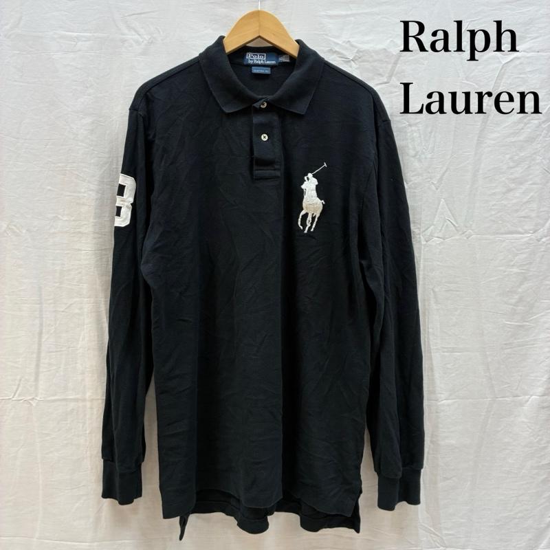 ポロバイラルフローレン Polo by RALPH LAUREN ポロシャツ 長袖 ビッグポニー ナンバリング 刺繍 ロングスリーブ ポロシャツ XL メンズ USED 古着 中古 50162573