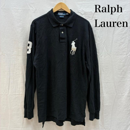 ポロバイラルフローレン Polo by RALPH LAUREN ポロシャツ 長袖 ビッグポニー ナンバリング 刺繍 ロングスリーブ ポロシャツ XL メンズ USED 古着 中古 50162573