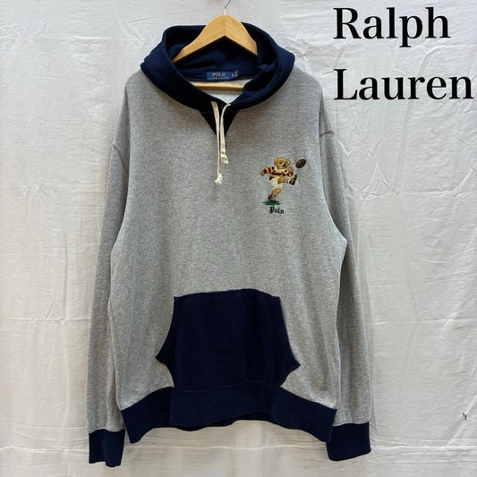 ポロラルフローレン POLO RALPH LAUREN パーカー 長袖 ポロベア ラグビー 刺繍 プルオーバー スウェット パーカー XL メンズ USED 古着 中古 50162575