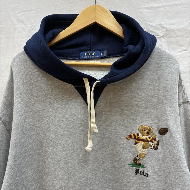 ポロラルフローレン POLO RALPH LAUREN パーカー 長袖 ポロベア ラグビー 刺繍 プルオーバー スウェット パーカー XL メンズ USED 古着 中古 50162575