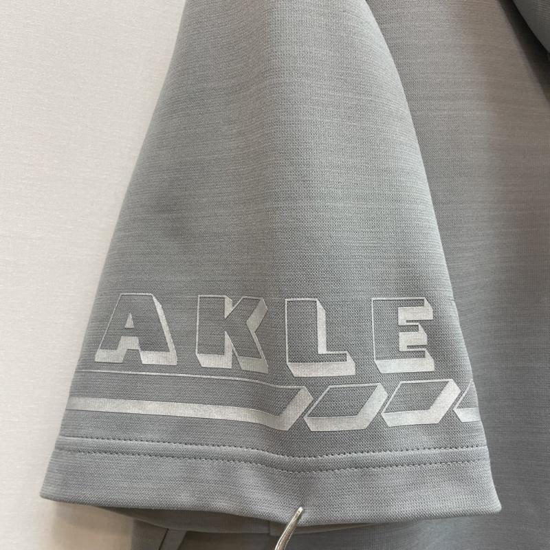 オークリー OAKLEY パーカー 半袖 幾何学模様 オークリー ロゴ プリント グレー プルオーバー 半袖 パーカー M 無地 X ロゴ、文字 X 幾何柄 灰 / グレー / gray X 青 / ブルー / blue メンズ USED 古着 中古 50162581