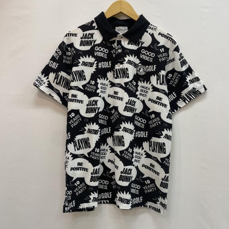 ＵＳＥＤ古着 USED/古着 ポロシャツ 半袖 Jack Bunny!! ジャックバニー 総柄 デザイン モノトーン カラー 半袖 ゴルフ ポロシャツ 6 総柄 黒 / ブラック / black X 白 / ホワイト / white メンズ USED 古着 中古 50162582