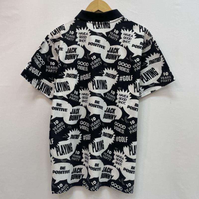 ＵＳＥＤ古着 USED/古着 ポロシャツ 半袖 Jack Bunny!! ジャックバニー 総柄 デザイン モノトーン カラー 半袖 ゴルフ ポロシャツ 6 総柄 黒 / ブラック / black X 白 / ホワイト / white メンズ USED 古着 中古 50162582