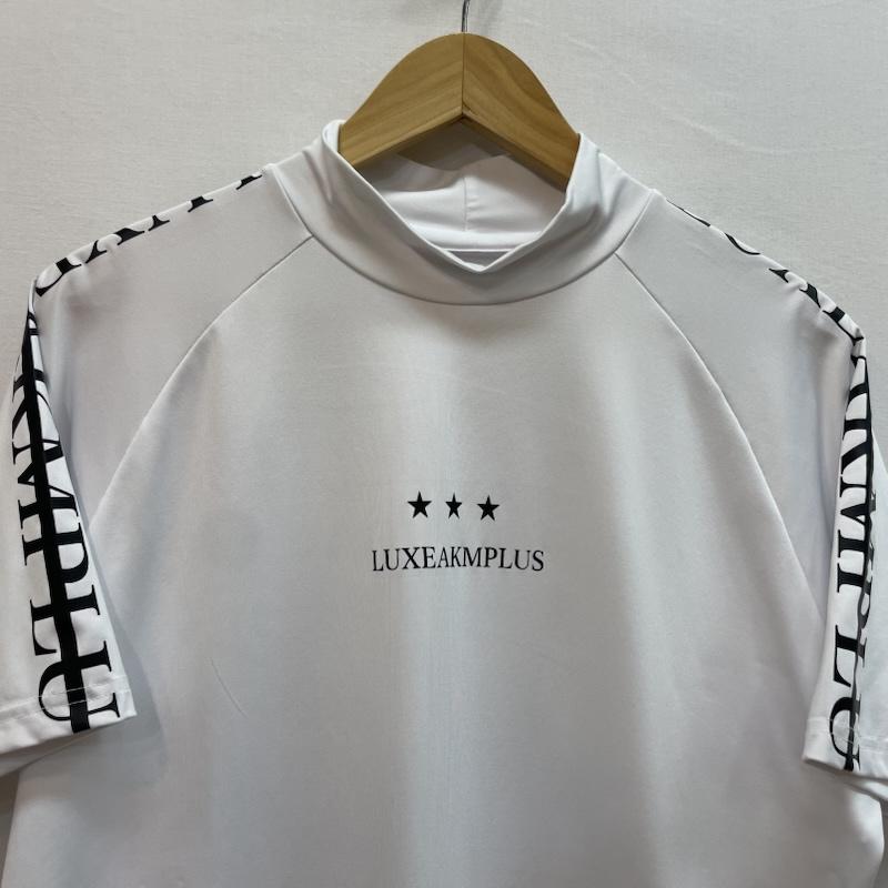 ＵＳＥＤ古着 USED/古着 Tシャツ 半袖 LUXEAKMPLUS リュクスエイケイエムプラス ゴランド ロゴ スター モチーフ ゴルフ 半袖モックネック Tシャツ M 無地 X ロゴ、文字 白 / ホワイト / white X 黒 / ブラック / black メンズ USED 古着 中古 50162584
