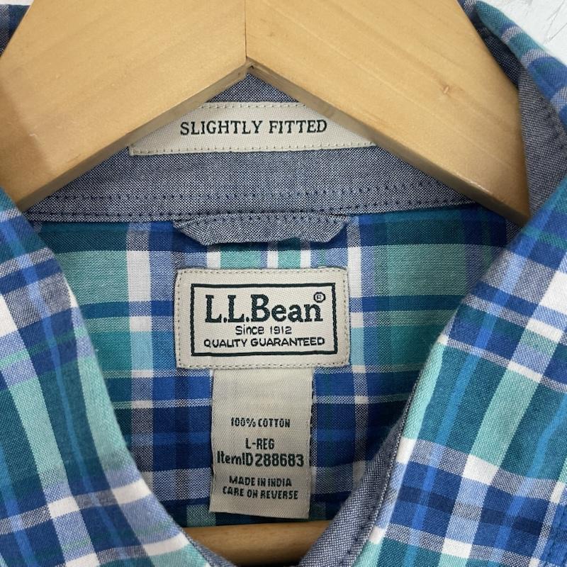 エルエルビーン L.L.Bean シャツ、ブラウス 半袖 チェック 柄 半袖 ボタンダウン シャツ 胸 ポケット L チェック 青 / ブルー / blue X 緑 / グリーン / green X 白 / ホワイト / white メンズ USED 古着 中古 50162587